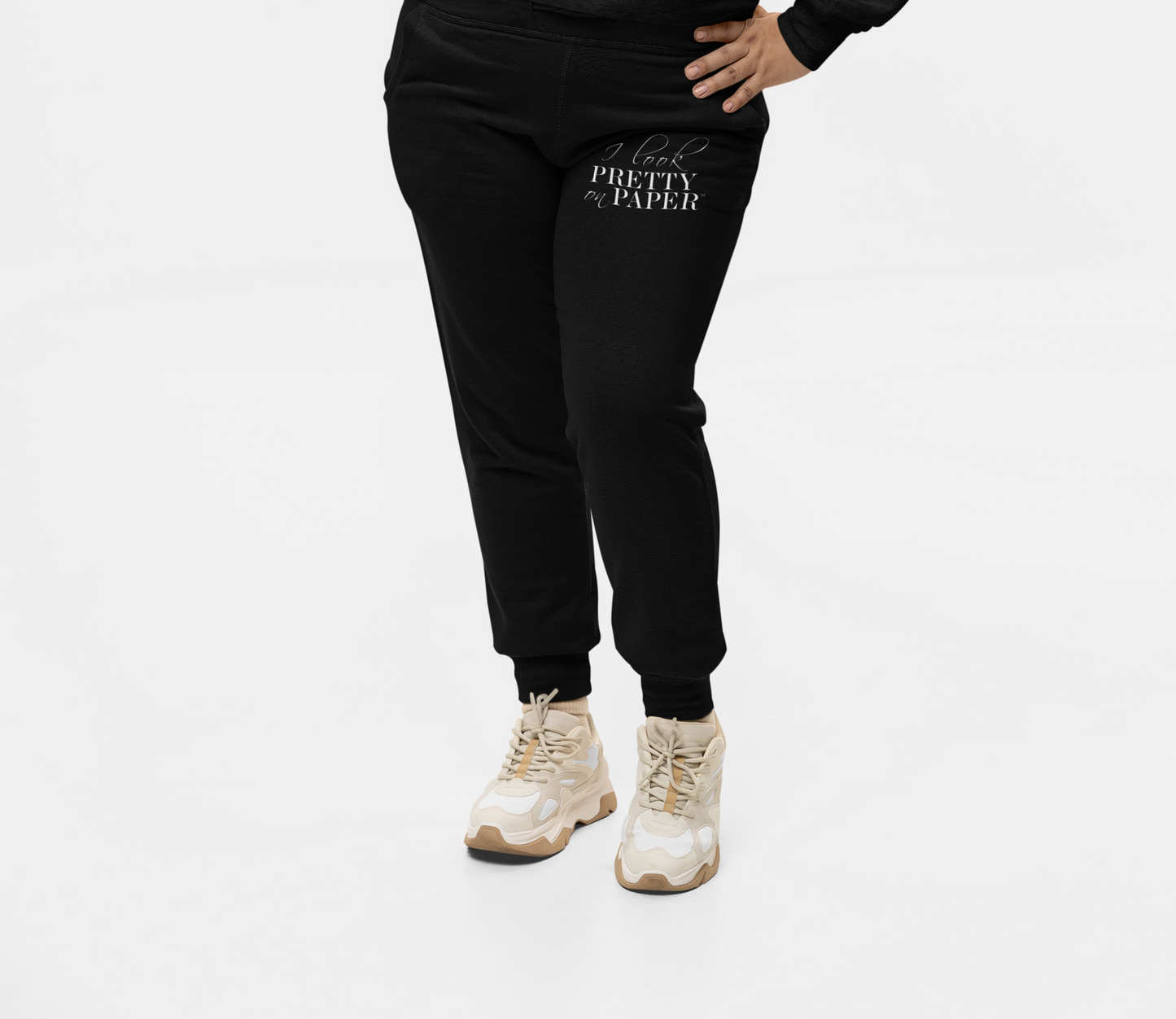 I Look Pretty On Paper Signature Jogger (Black/White)